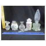Vintage Glass Perfume Bottles & Table Lighter