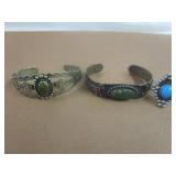 1 Sterling & 1 Nickel Sterling Indian Bracelets