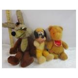 Vintage Rubber Face Pluto, Wiley, & Pooh