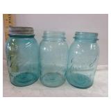 Blue Quart Mason Jars