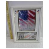 Patriotic Picture with 2001 Heroes USA Stamp