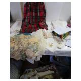 Box Full of Cloth Napkins, Place Mats, Apron, &