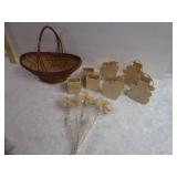 Wood Crafts & Basket - Can be painted