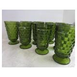 Green Fostoria Glasses- Great shape set of 12