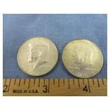 2 1965 Kennedy Halves - 40% Silver