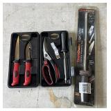 RMEF Knives-red handles