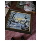 Framed oil paint on canvas
