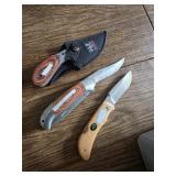 Group of hunting knives