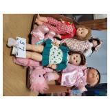 4 Dolls and 1 Cabbage Patch Doll