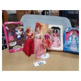 5 Barbie Dolls & 1 Doll in Original Box