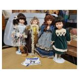 4 Porcelain Dolls