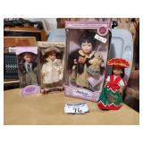 3 Boxed Dolls & 1 Doll