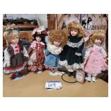 5 Porcelain Dolls