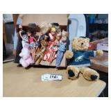 Mixed Lot of Barbies and Plush Bears