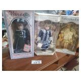 3 Genuine Porcelain Dolls in Original Packaging