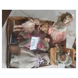 Mixed Lot of Dolls, 1 with High Chair
