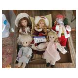 Precious Moments Doll, Santa Doll & 3 Others