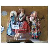 Lot of 3 International Dolls