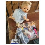 Crawling Baby Doll & Assorted Miniature Dolls
