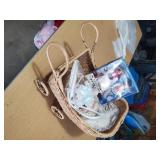 Wicker Doll Stroller & Mixed Doll Lot