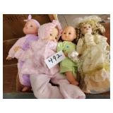 3 Baby Dolls & 1 Victorian Doll