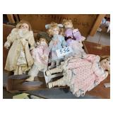 5 Dolls with Stands