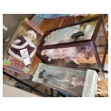 2 Dolls in Display Case Together, 2 Dolls in Box