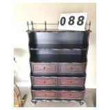 Wood 4 Drawer Cabinet/Book Shelve