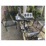 Metal Patio Table, 2 Metal Chairs and Umbrella