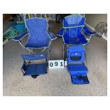 2 Bag Chairs and 2 Stadium Seats