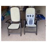 2 Patio/Lawn Reclining Chairs & IGLOO Coller
