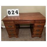 7 Drawer Wood Desk 29" tall x 46" wide x 23" deep