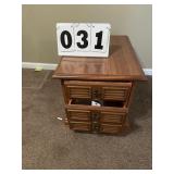 Wood 2 Drawer end Table 20" tall x 27" long