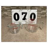 2 PYREX Measuring Cups