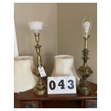 2 Heavy Metal Base Lamps with Shades