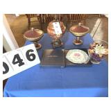 Urn, Candy Dish and 3 items