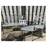 Metal Patio Bench, Chair & Table