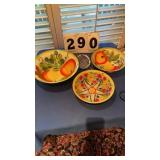 3 painted bowls
