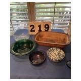 5 bowls and cooking items includes a pampered