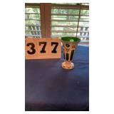 Bohemian Czech Glass white overlay vase