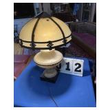 Vintage Slag Glass Table Lamp 30 inches tall