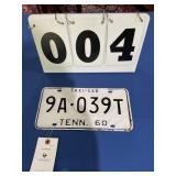 1960 Tennessee Taxi-Cab License Plate