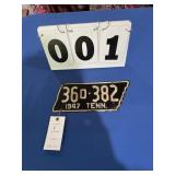 1947 Tennessee Automobile License Plate