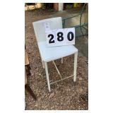 24 inch tall metal chair covered with fabic