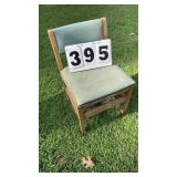 Wood chair plastic cover worn