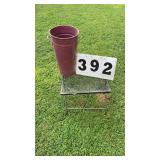 Small metal table & umbrella stand