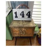 Small chest tin covered