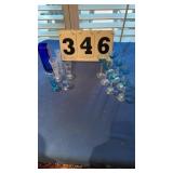 7 small stem glasses and 6 other glass items