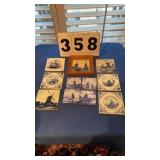 Framed picture 4 coasters 6 hot plate holders