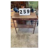 Metal table with drawer 29 inches x 16 inches